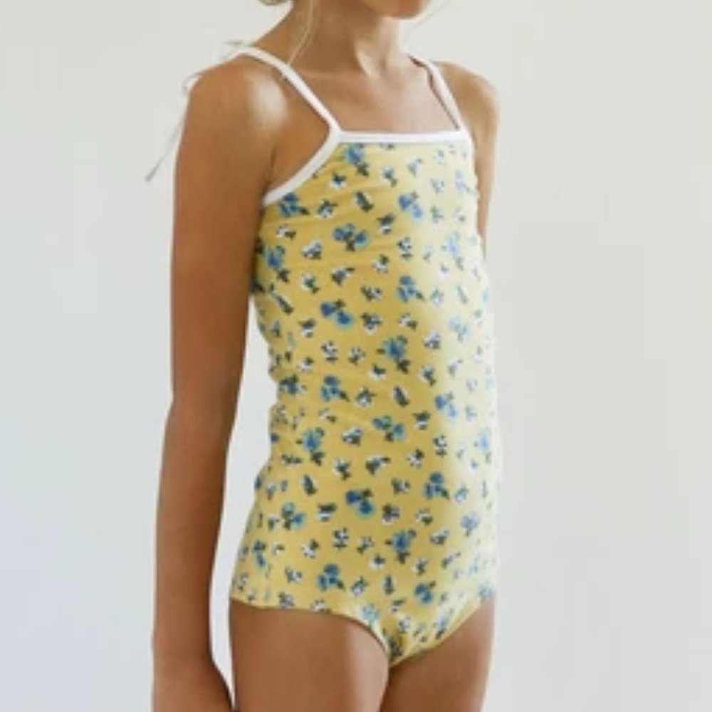 Yoli & Otis Girls 2Y Mustard Floral Fedor Swimsuit